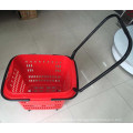 Supermarket Equipment Grocery Carry Rolling Plastic Basket